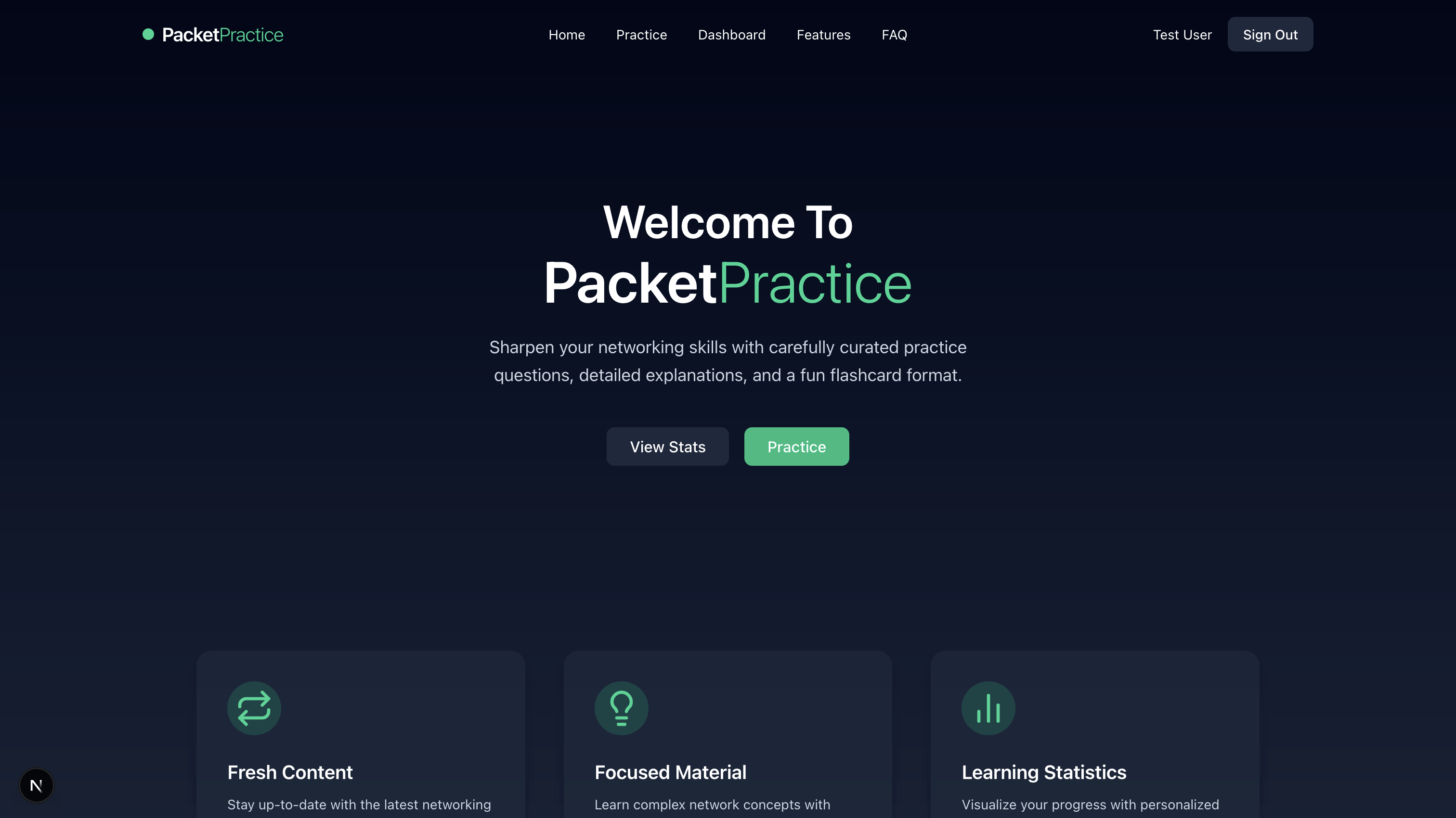 Homepage UI